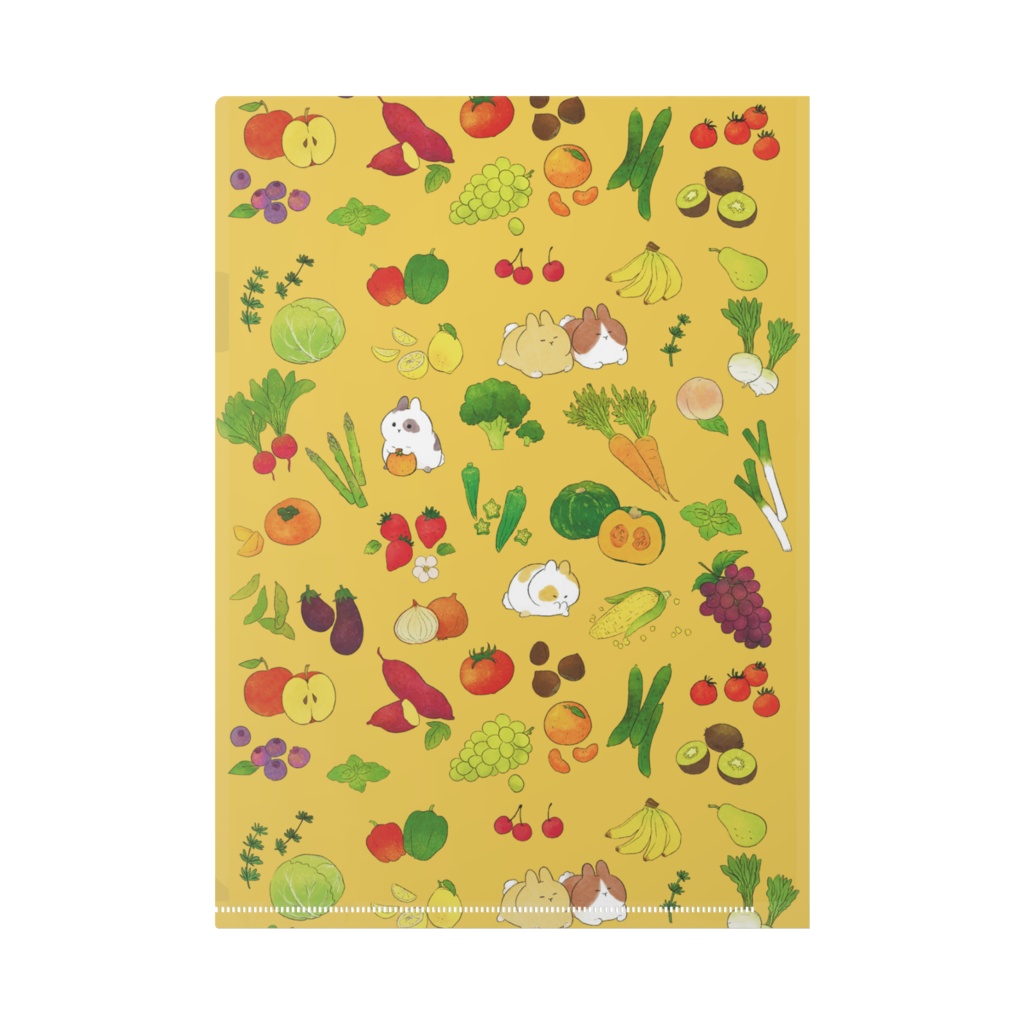 うさぎと野菜と果物と。クリアファイル