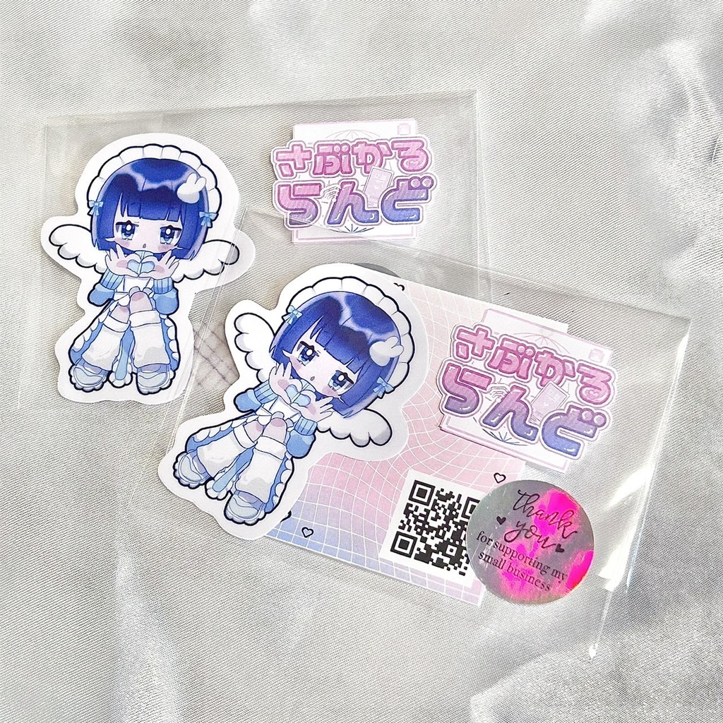水色メイドちゃんステッカー