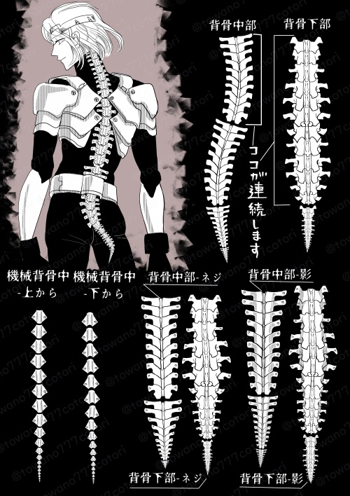 機械背骨&肋骨ブラシ〔クリスタ素材〕