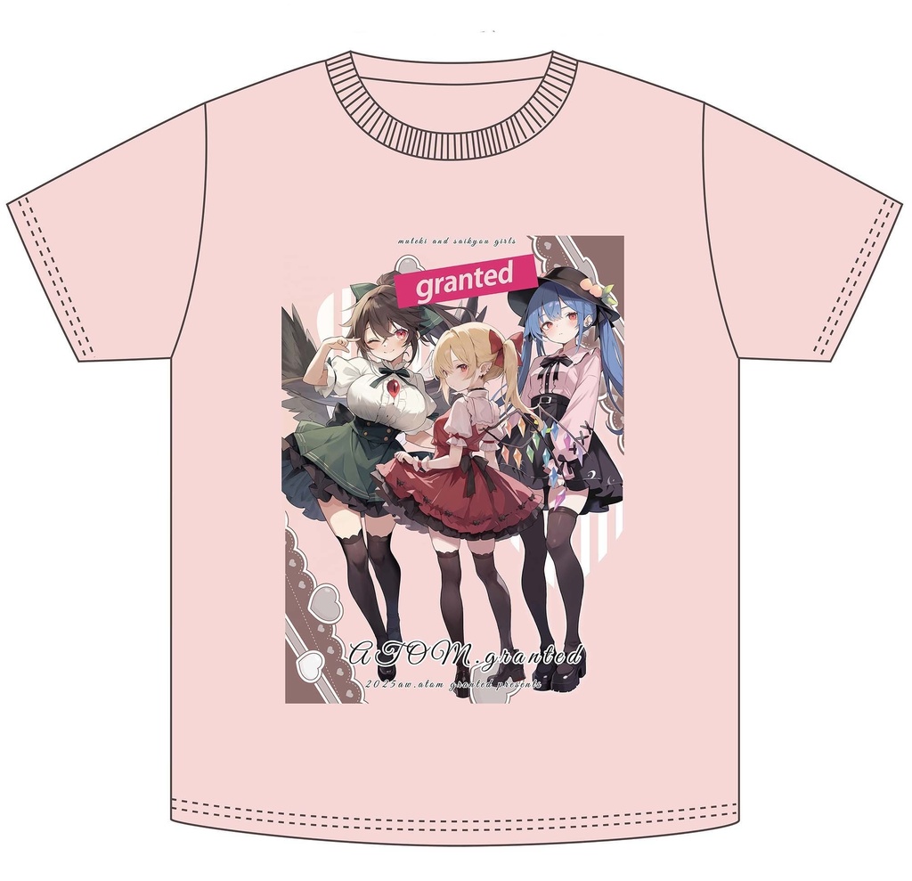オーバーサイズ プリント【痛】Tシャツ/ピンク