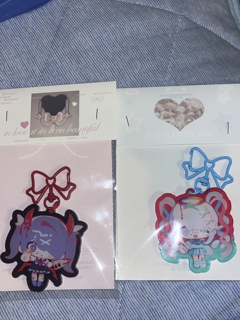 【在庫あり】2個set ♡てんしとあくま♡ あめちゃん&超てんちゃんアクリルキーホルダー