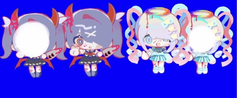 2個set ♡てんしとあくま♡ あめちゃん＆超てんちゃんアクリルキーホルダー