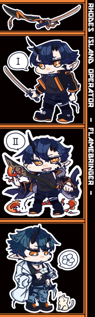 イラストカード(エンカクさん:2種、焔影リードさん:1種)セット