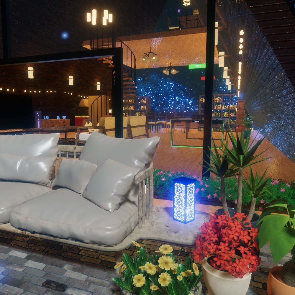 【VRChatワールドデータ販売】MyLittleRoom(202302) 蒼の湖に浮かぶ三角屋根コテージ