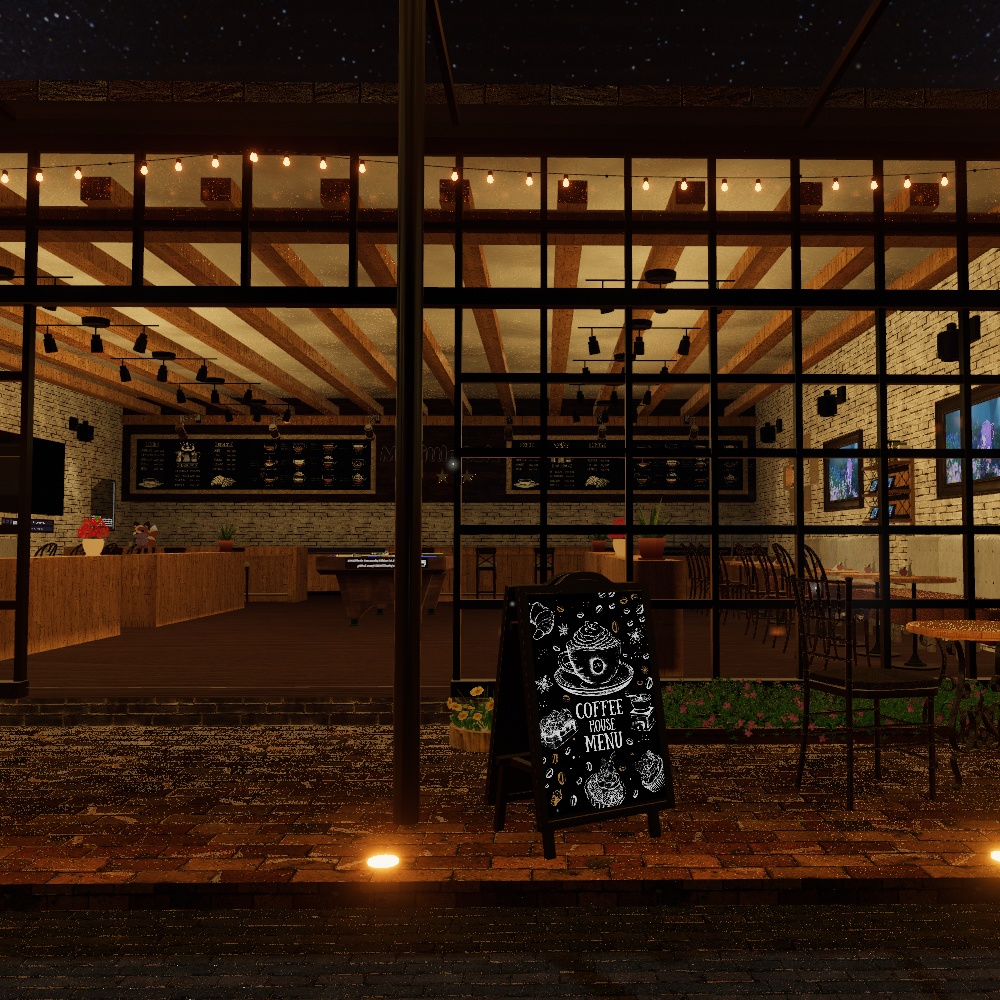 【VRChatワールドデータ販売】MyLittleRoom(202303) 街はずれの小さなストリートカフェ