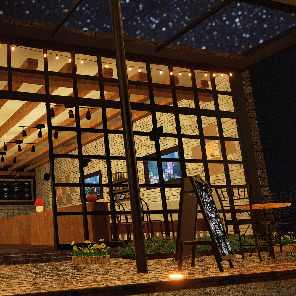 【VRChatワールドデータ販売】MyLittleRoom(202303) 街はずれの小さなストリートカフェ