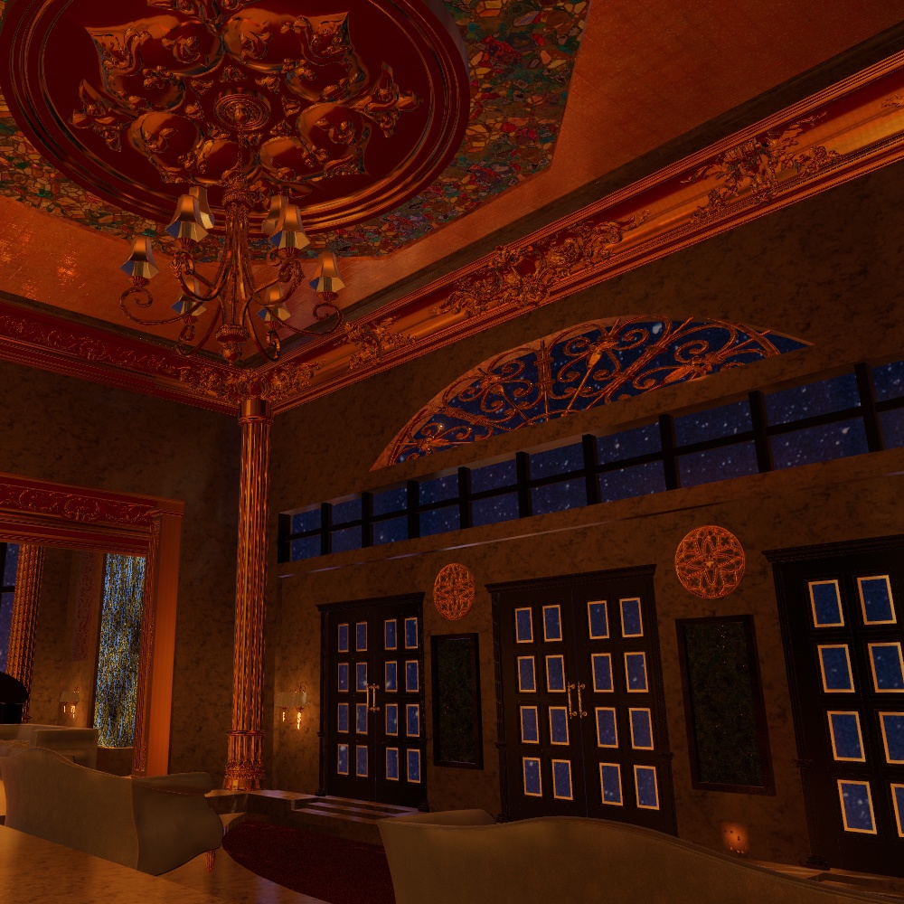 【VRChatワールドデータ販売】MyLittleRoom(202304) 荘厳に煌めく金の洋館