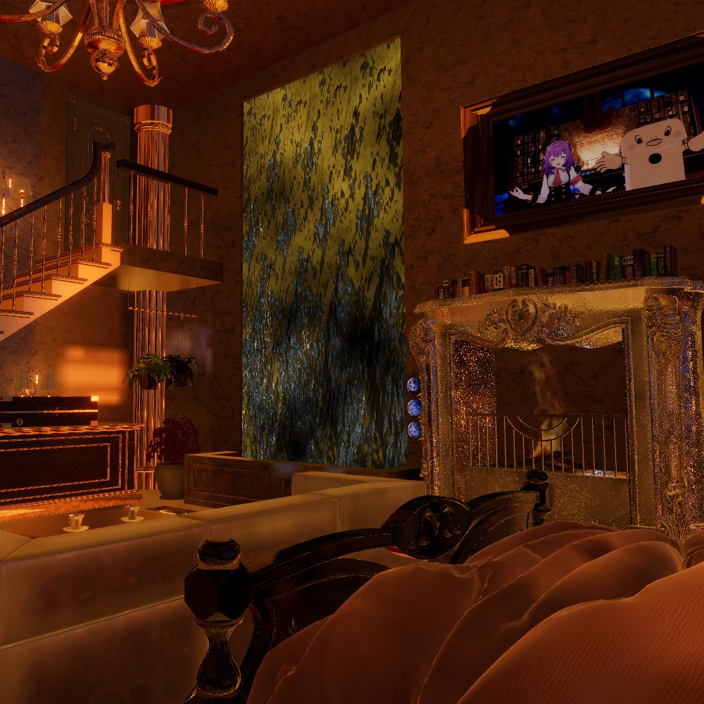 【VRChatワールドデータ販売】MyLittleRoom(202304) 荘厳に煌めく金の洋館