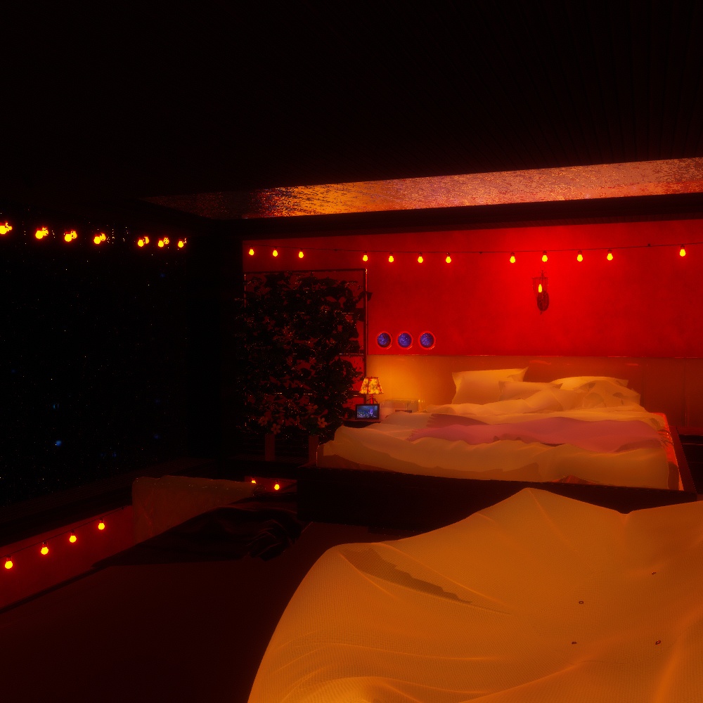 【VRChatワールドデータ販売】MyLittleRoom(202305) 雨天のシークレットロフト