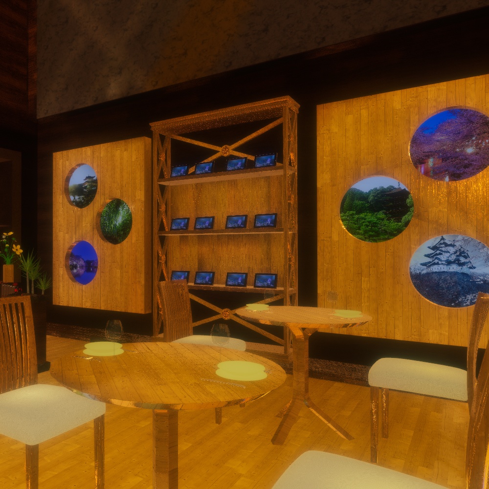 【VRChatワールドデータ販売】MyLittleRoom(202306) 和モダンテイスト屋上BAR