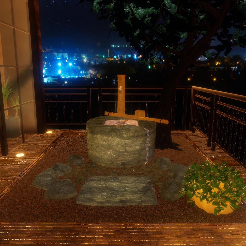 【VRChatワールドデータ販売】MyLittleRoom(202306) 和モダンテイスト屋上BAR