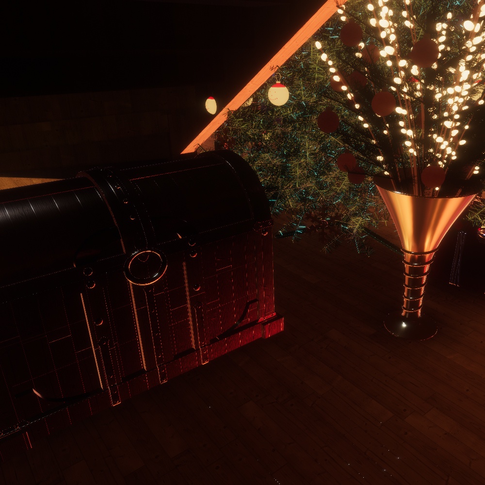 【VRChatワールドデータ販売】MyLittleRoom(202312) 夢の世界の少女のクリスマスログハウス