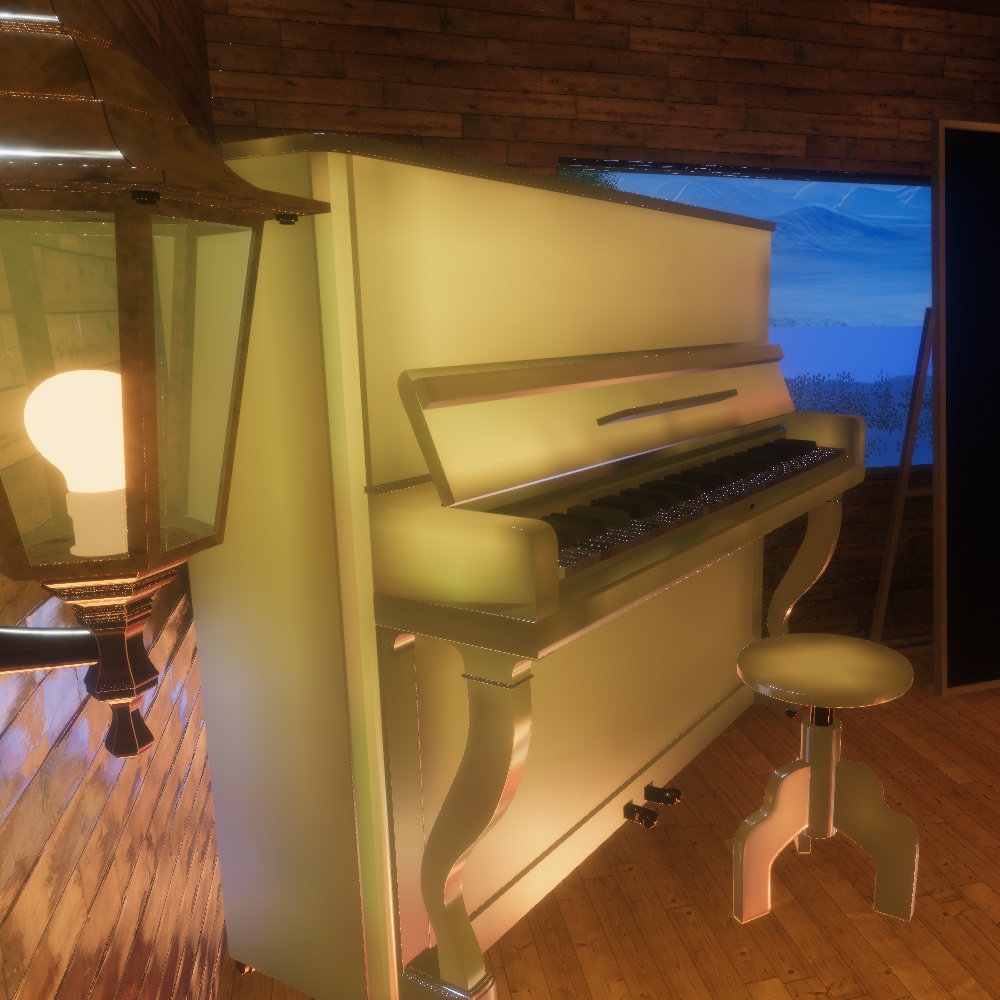 【VRChatワールドデータ販売】MyLittleRoom(202312) 夢の世界の少女のクリスマスログハウス