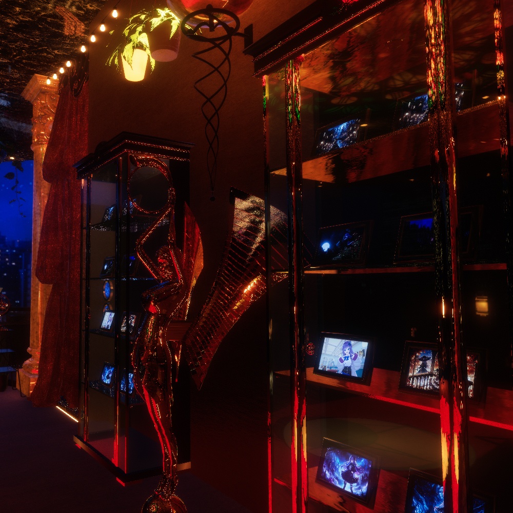 【VRChatワールドデータ販売】MyLittleRoom(202401) 黒曜石のエレガントラウンジ