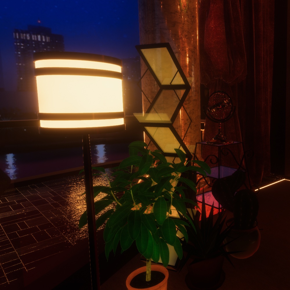 【VRChatワールドデータ販売】MyLittleRoom(202401) 黒曜石のエレガントラウンジ