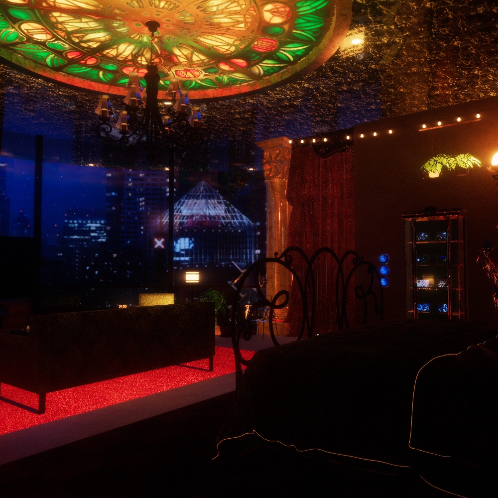 【VRChatワールドデータ販売】MyLittleRoom(202401) 黒曜石のエレガントラウンジ