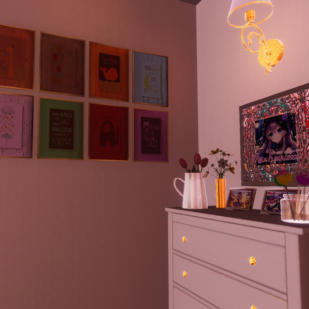 【VRChatワールドデータ販売】MyLittleRoom(202404) ガーリーピンクキュート