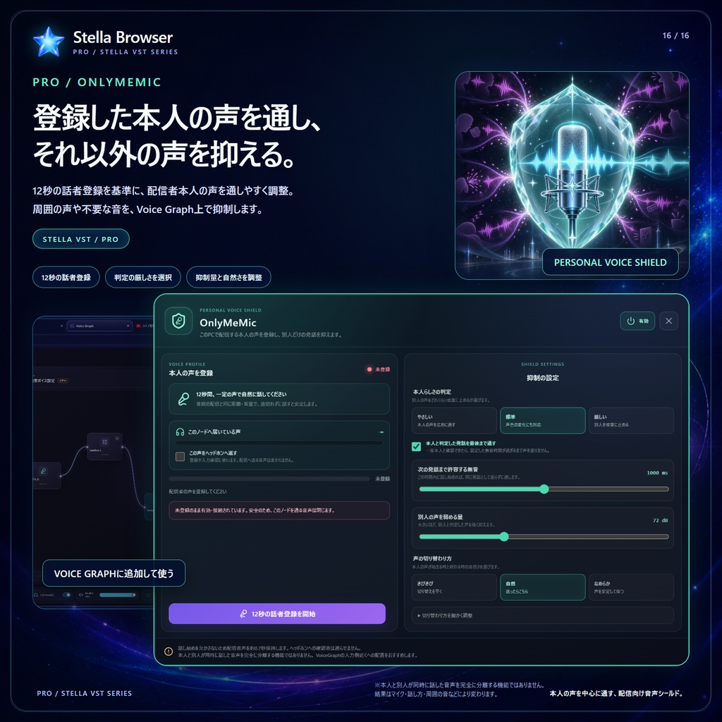 Stella Browser - VTuber・YouTuber向け配信システム(YouTube,Twitch,ツイキャス対応)、VST3読み込み可