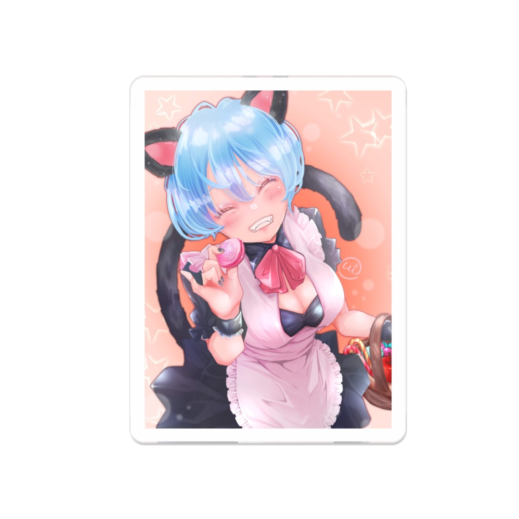 藍上うい猫耳メイドver.アクリルバッジ