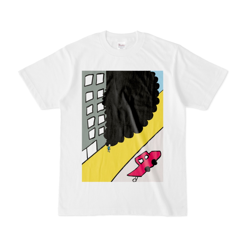 街角でビックアフロTシャツ