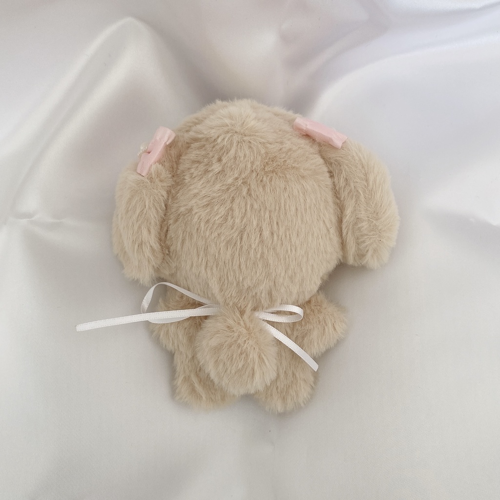 【約10cm 】手が動く♡肉球おすわりぬい服 アンティークピンク 垂れ耳うさぎ おすわりぬい服 きぐるみ 10cm にじぱぺ ピンク うさ耳 リボン