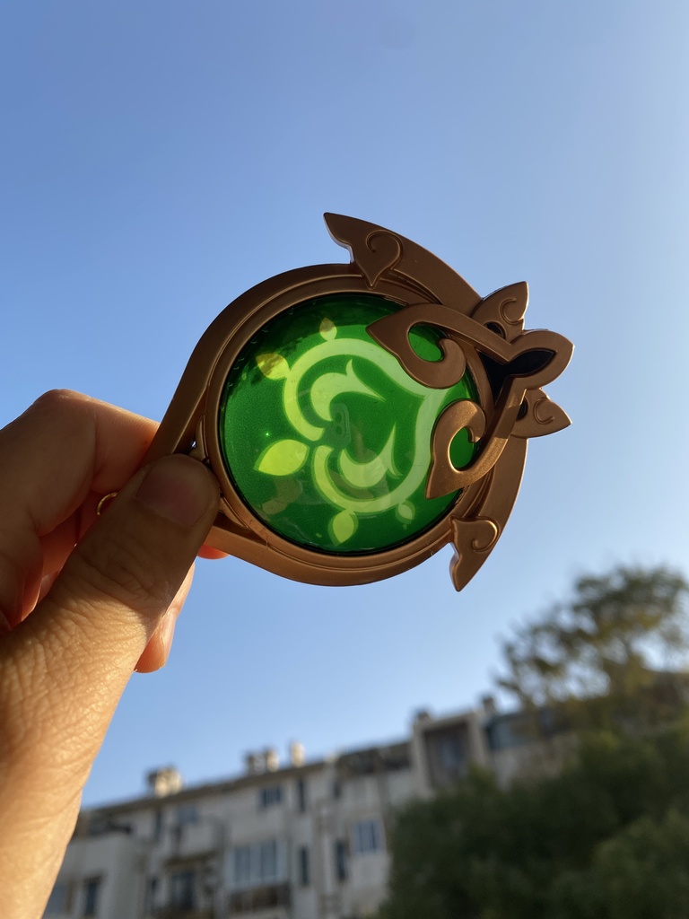 原神 神の目 10cm キーホルダー 透明感 ガラス おもちゃ