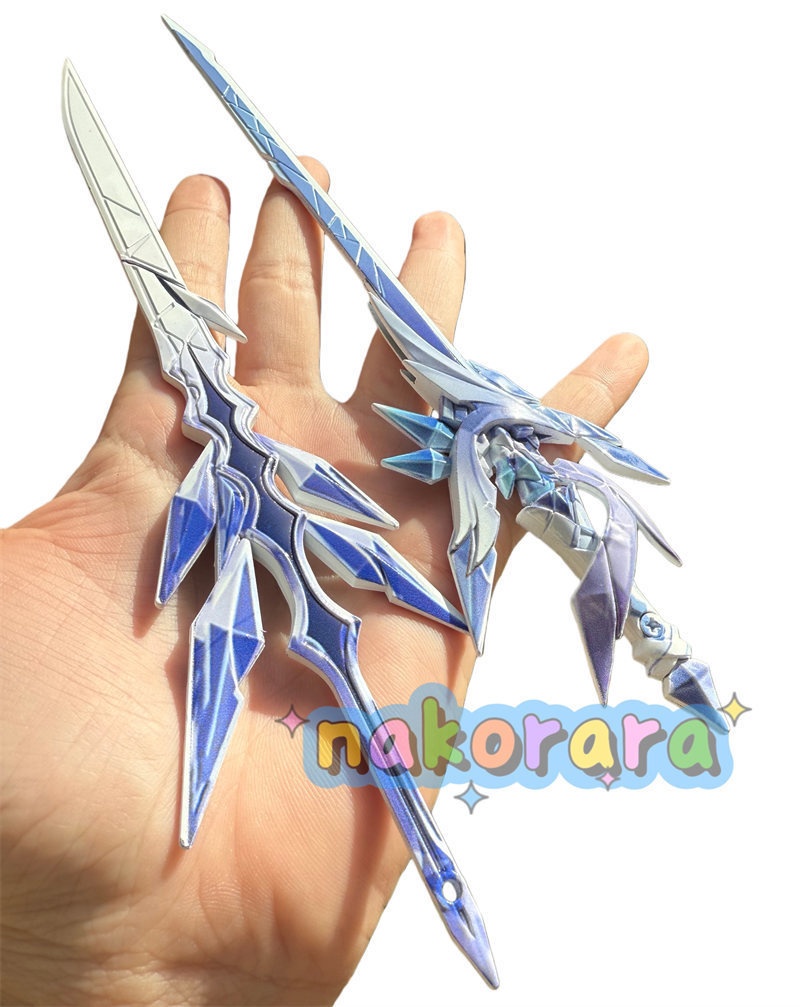 Nakorara　原神　スカーク　 蒼耀　片手剣　22㎝ モチーフ武器　ミニチュア　ミニ武器　アクセサリー　ダイキャスト製　プレゼント