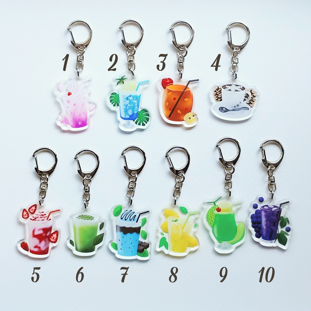 「いつでも喫茶」ドリンクアクリルキーホルダー