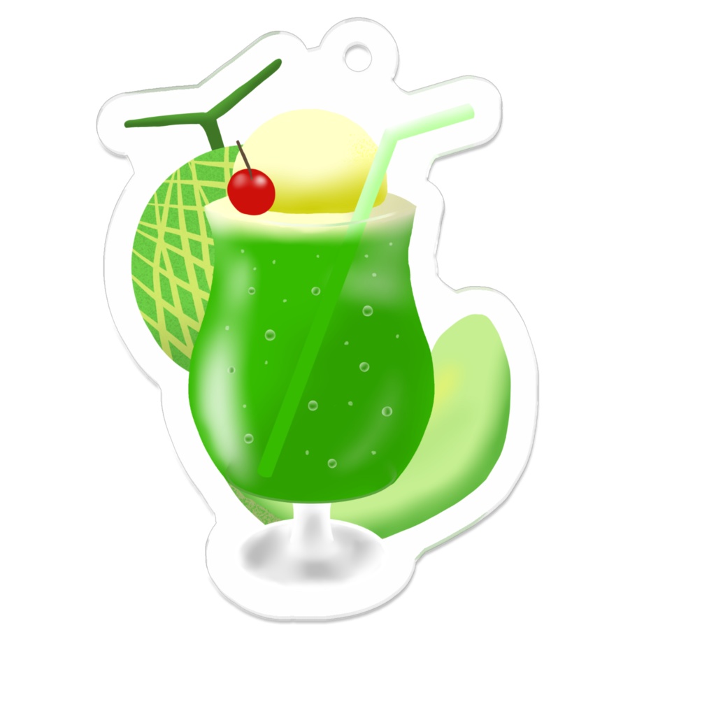 「いつでも喫茶」ドリンクアクリルキーホルダー 9.メロンソーダ