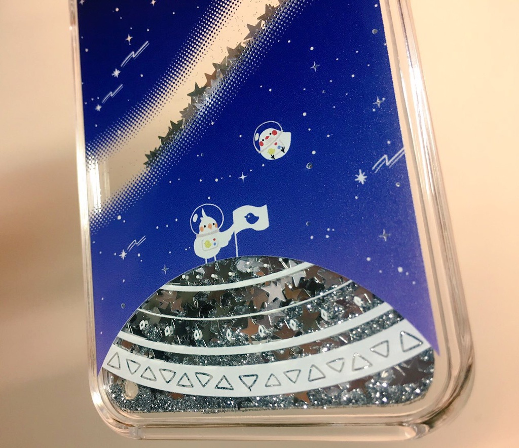 【受注生産】宇宙柄×鳥 iPhoneケース