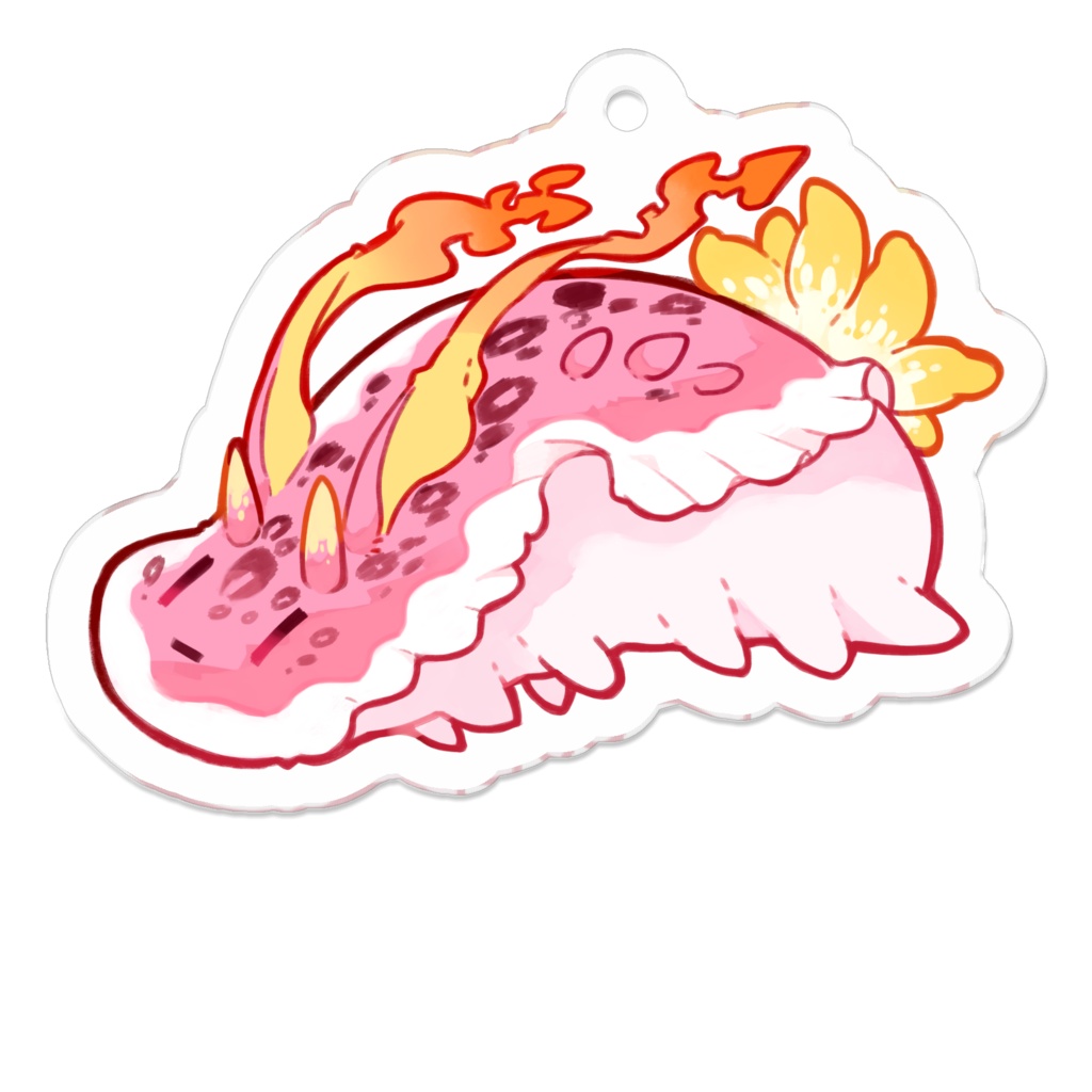 ン。ミ''ウシ(桃)アクリルキーホルダー