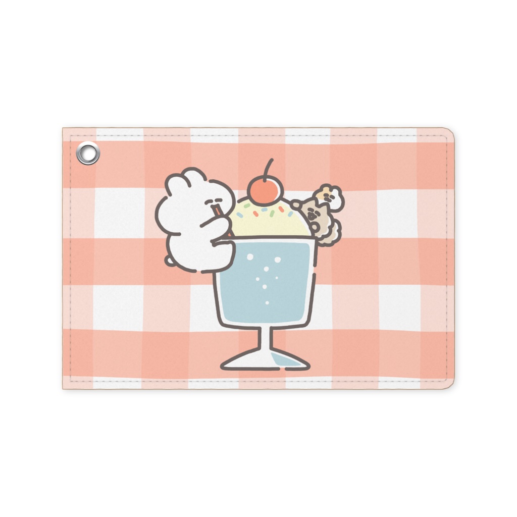 パスケース(クリームソーダとうさちゃんピンク)
