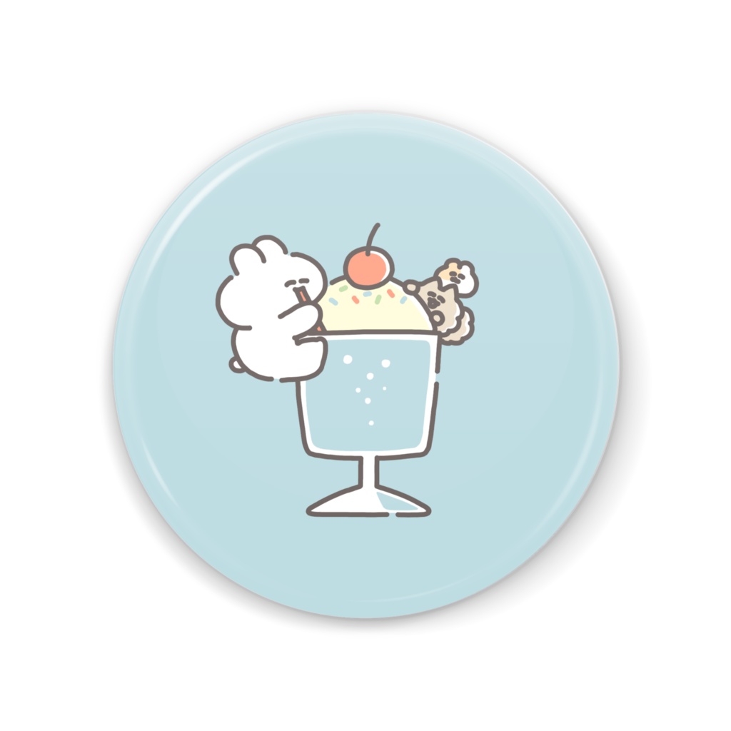 缶ミラー(クリームソーダとうさちゃん)