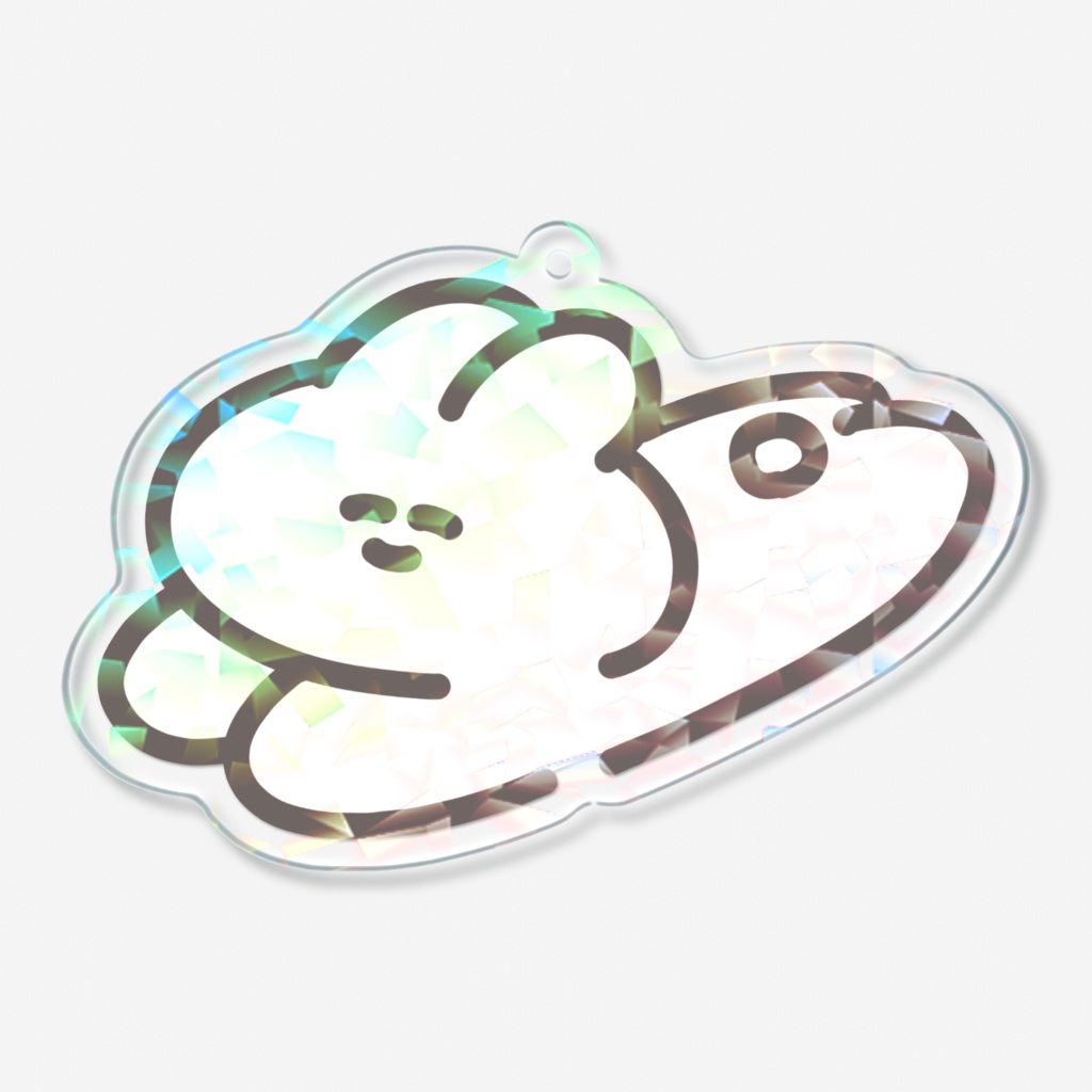 ホログラムアクリルキーホルダー（駆け込みうさちゃん）