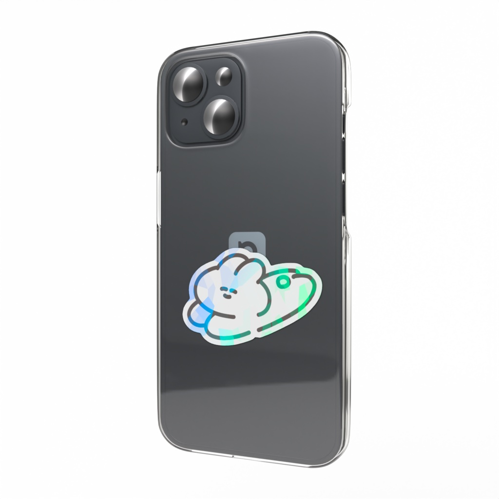 ホログラムスマホステッカー(駆け込みうさちゃん)