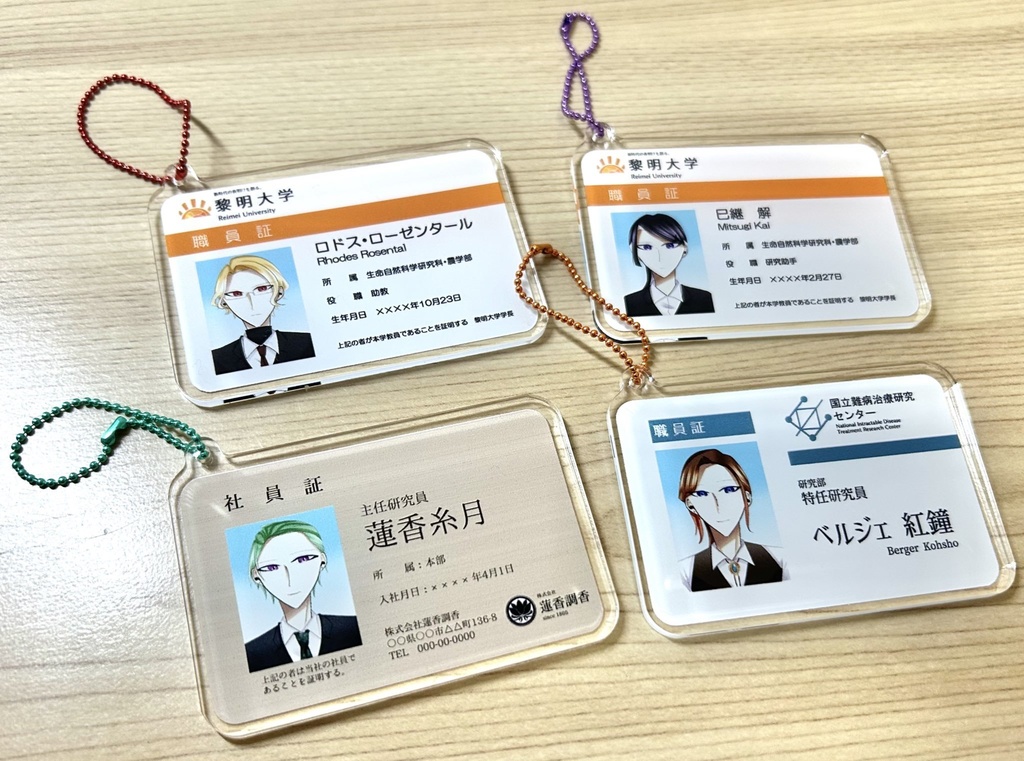 職員証風アクリルキーホルダー