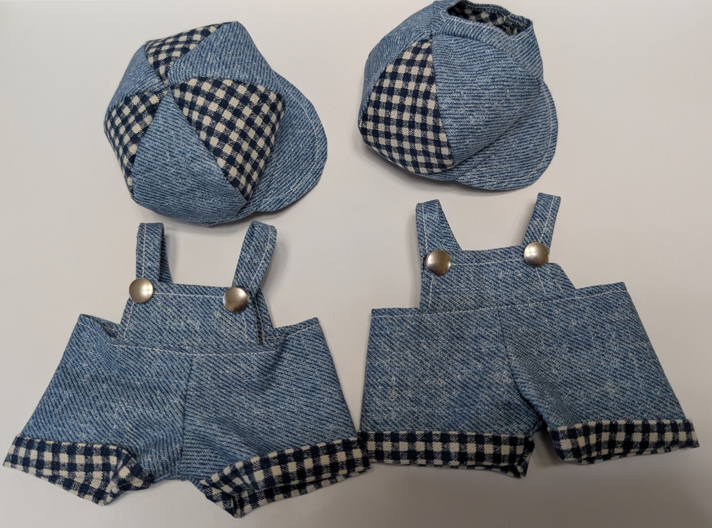 キャスケット・サロペットセット(ブルー)