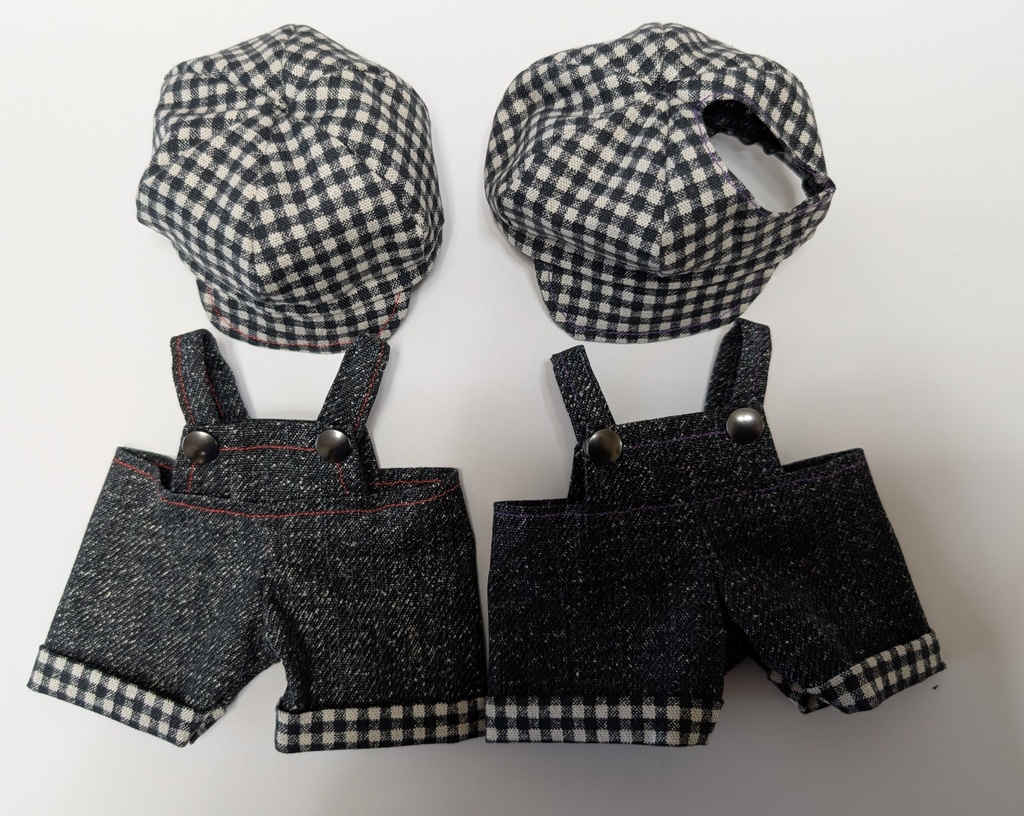 キャスケット・サロペットセット(ブラック)す