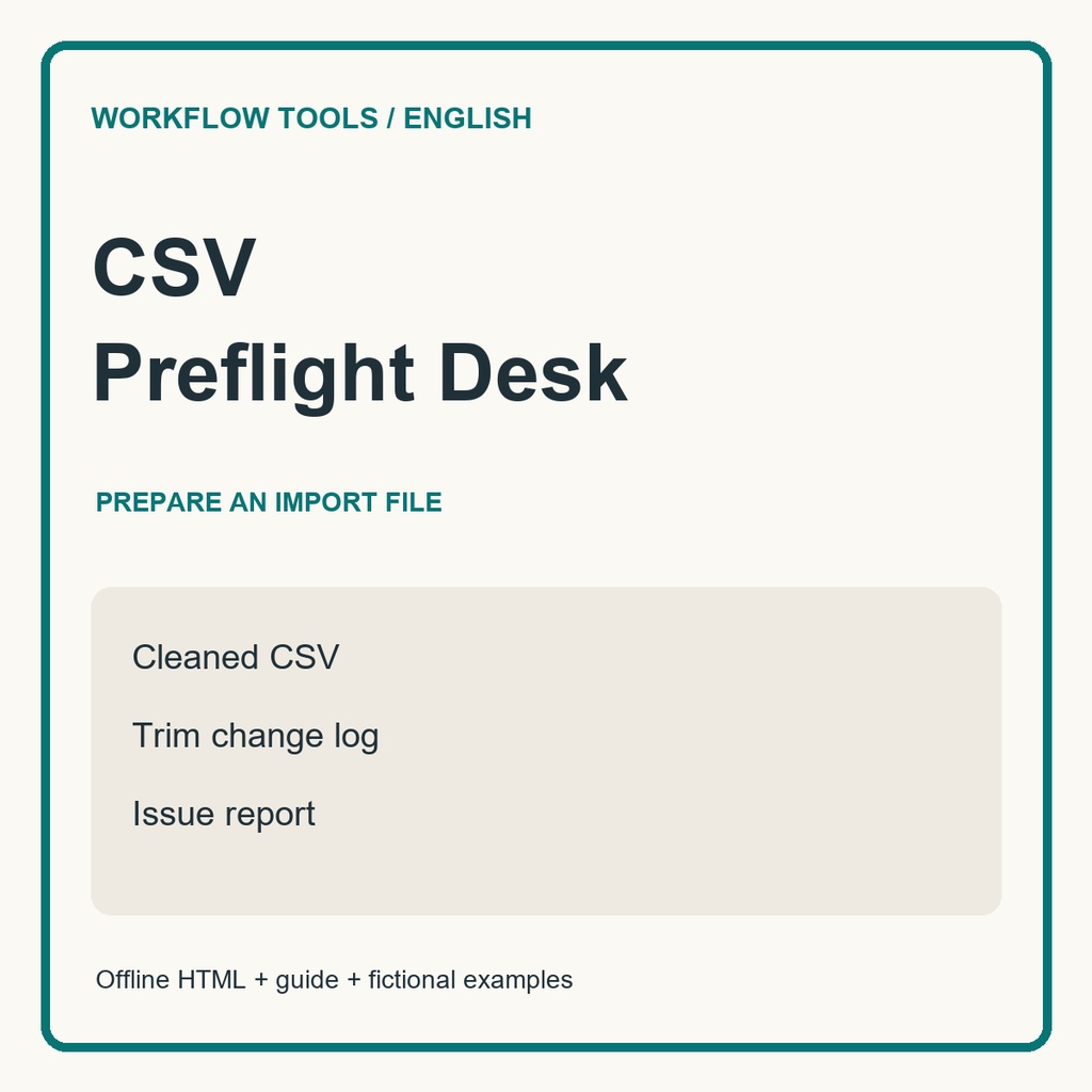 CSV Preflight Desk｜英語版・オフラインCSV整備ツール