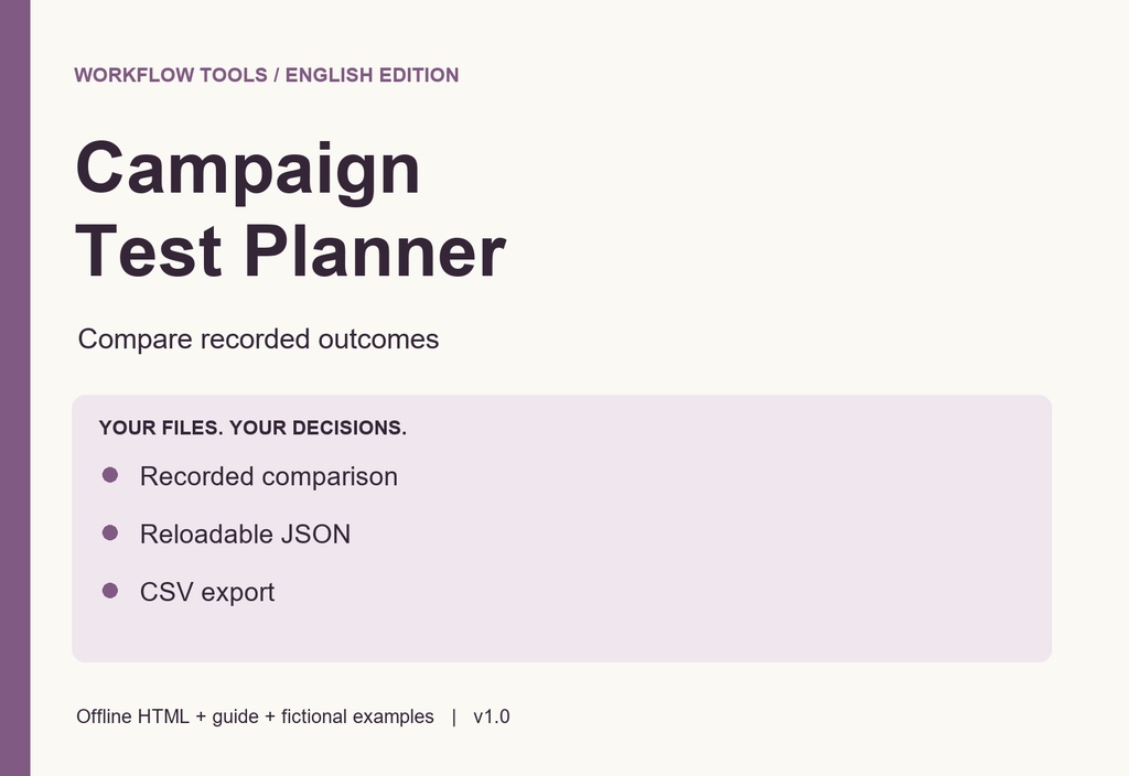 Campaign Test Planner|英語版・販売施策の費用と実績比較