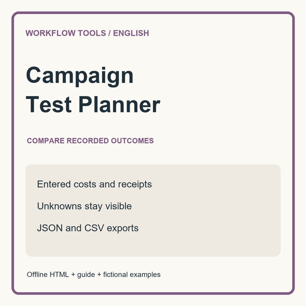 Campaign Test Planner｜英語版・販売施策の費用と実績比較