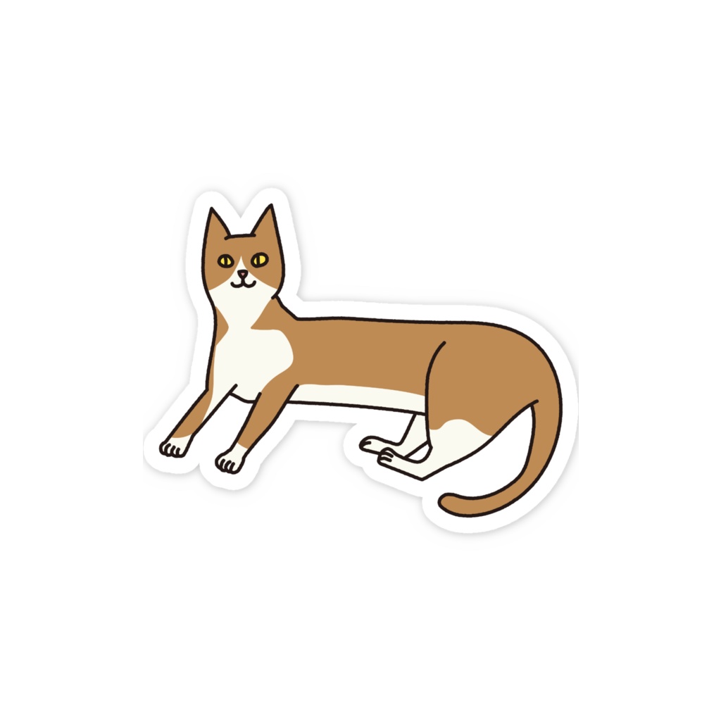 横座りの猫(ハチワレ茶)