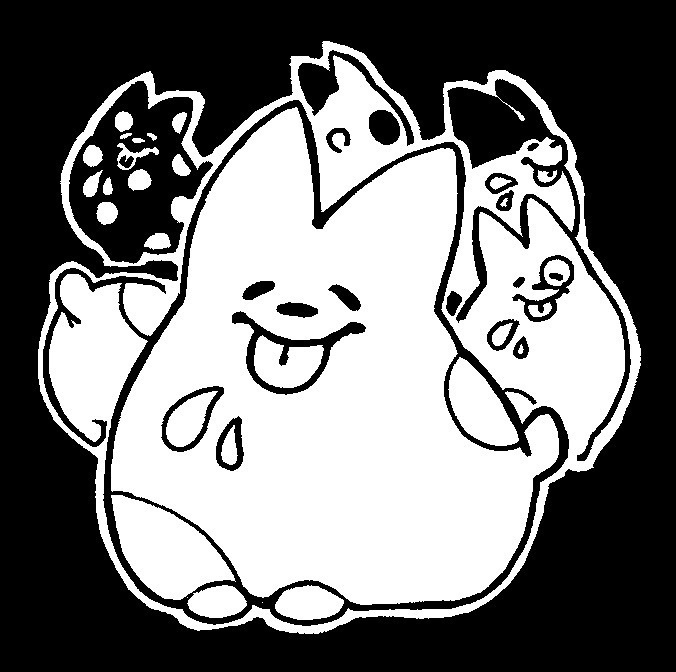 いぬ(仮)蓄光シール