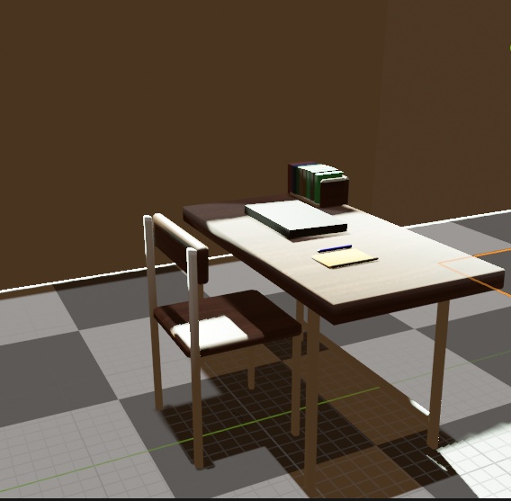 基本的な机と椅子セット[3Dモデル/VRchat対応]