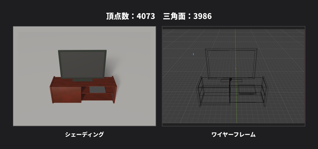 【Low Poly】1Kルーム家具セット 3Dモデル+1kルーム|ゲーム・建築CG向け