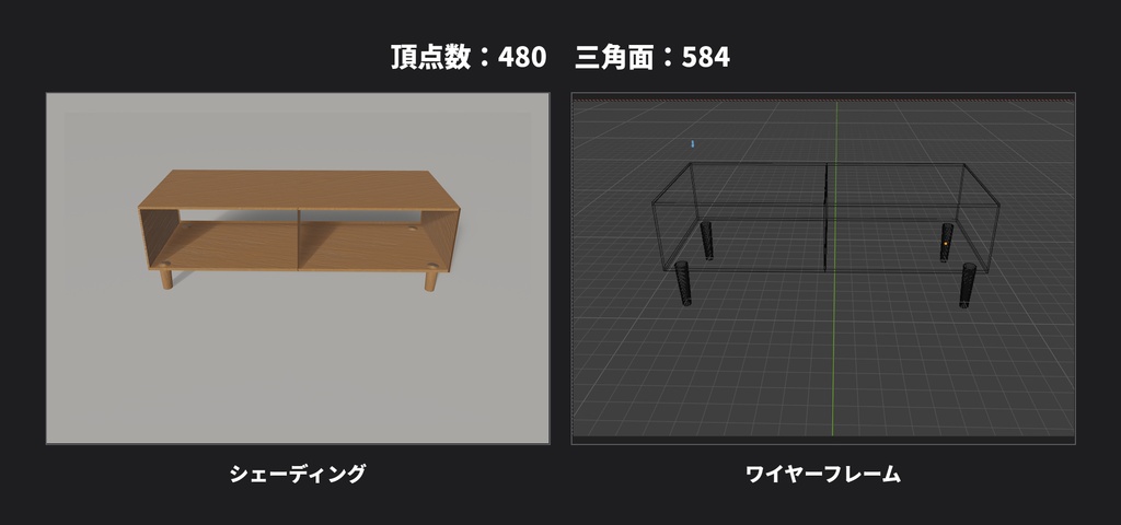 【Low Poly】1Kルーム家具セット 3Dモデル+1kルーム|ゲーム・建築CG向け