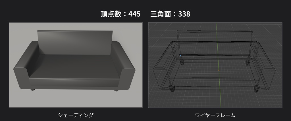 【Low Poly】1Kルーム家具セット 3Dモデル+1kルーム|ゲーム・建築CG向け
