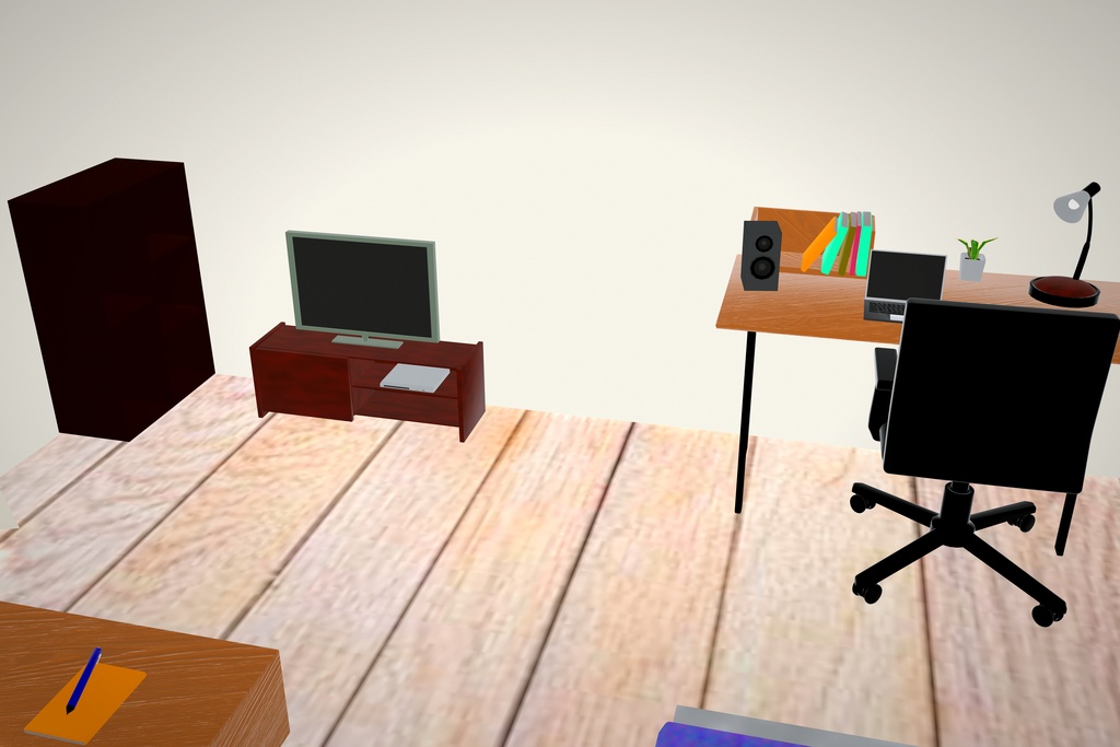 【Low Poly】1Kルーム家具セット 3Dモデル+1kルーム|ゲーム・建築CG向け