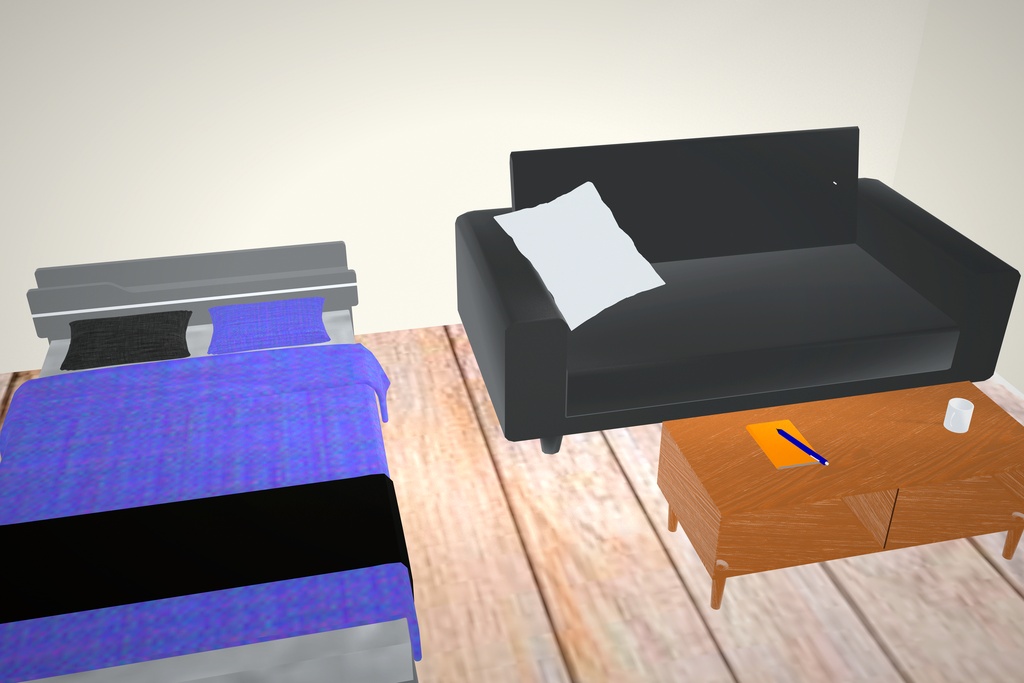 【Low Poly】1Kルーム家具セット 3Dモデル+1kルーム|ゲーム・建築CG向け