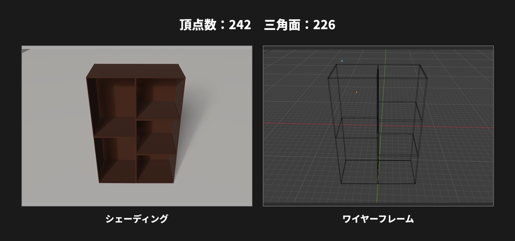 【Low Poly】1Kルーム家具セット 3Dモデル+1kルーム|ゲーム・建築CG向け